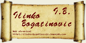 Ilinko Bogatinović vizit kartica